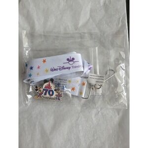 Disneyland Resort 70 Anniversary Trading Pin Lanyard Walt Disney Travel Company